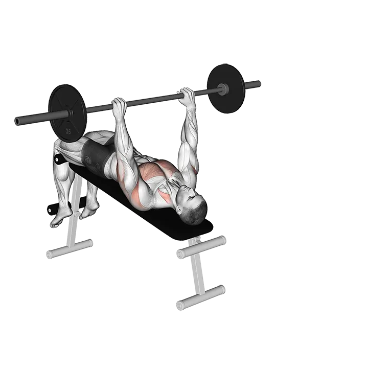 Barbell Decline wide-grip pullover exercise animation (Male)
