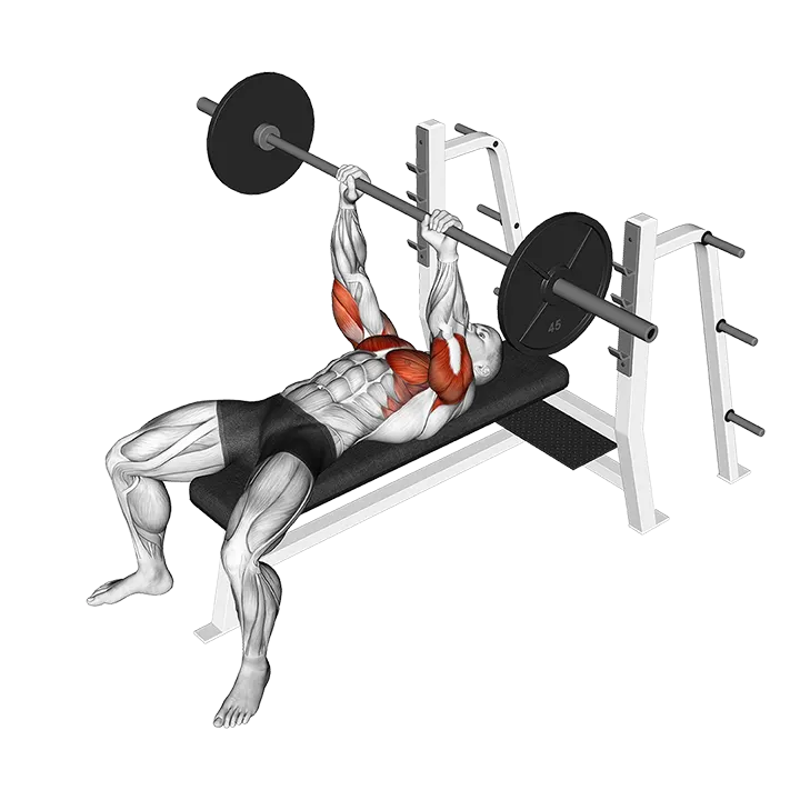 Barbell JM Bench Press exercise animation (Male)
