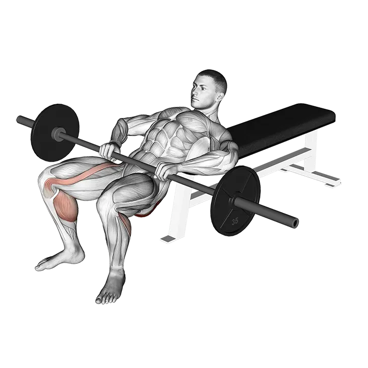 Barbell Lying Lifting (on hip) exercise animation (Male)