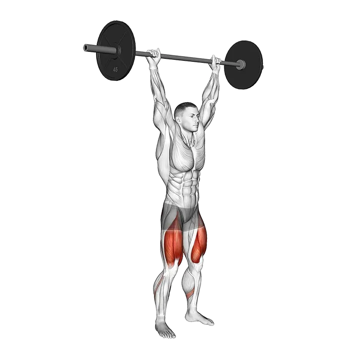 Barbell Overhead Squat exercise animation (Male)