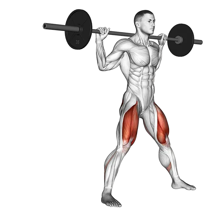 Barbell Side Split Squat (version 2) exercise animation (Male)