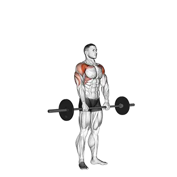 Barbell Standing Front Raise Over Head