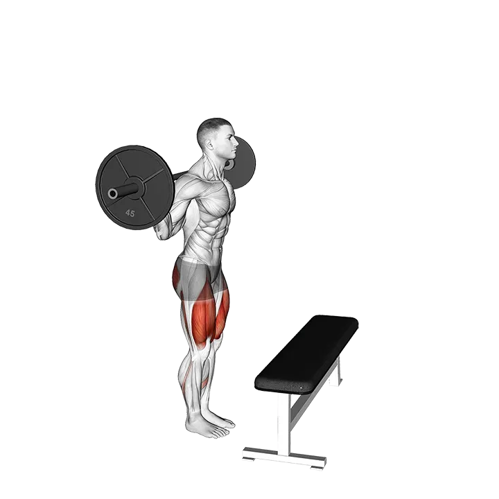 Barbell Step-up exercise animation (Male)