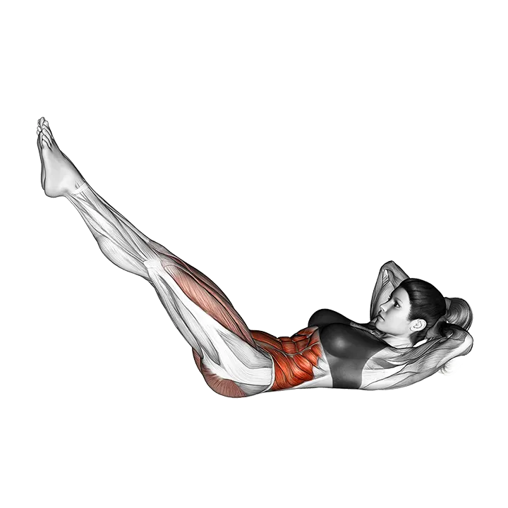 Bycicle Twisting Crunch exercise animation (Female)