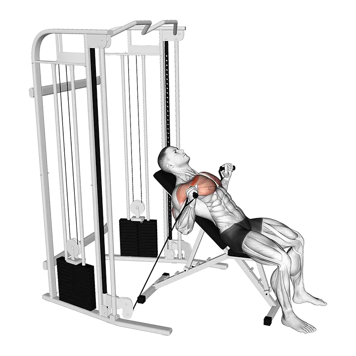 Cable Incline Bench Press exercise animation (Männlich)
