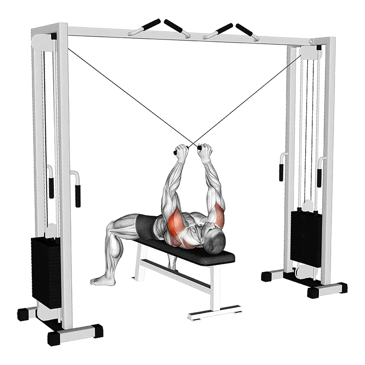 Cable Supine Reverse Fly exercise animation (Male)