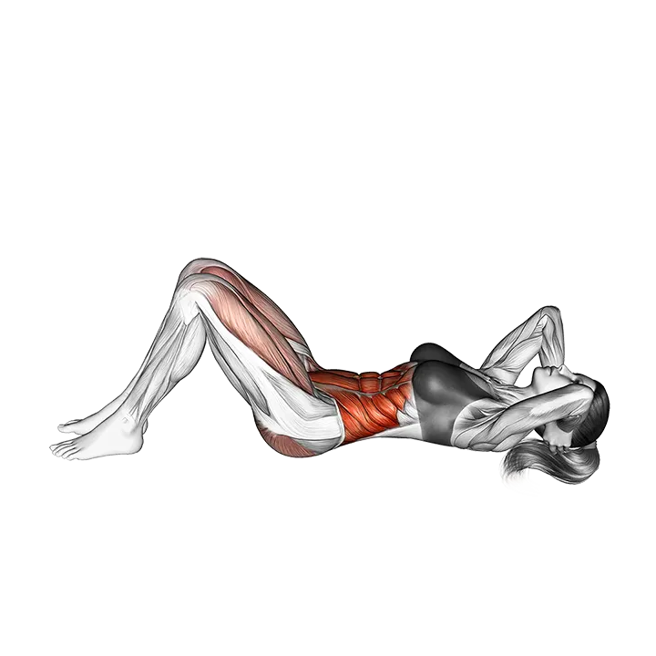 Cross Body Twisting Crunch exercise animation (Female)