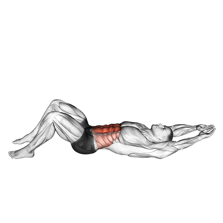 Crunch (hands overhead) exercise animation (Male)