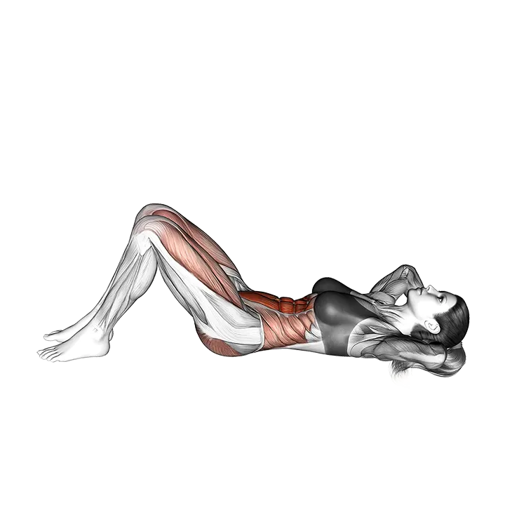 Crunch (leg raise) exercise animation (Female)