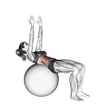 Crunch (on stability ball, arms straight)