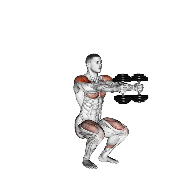 Dumbbell Iron Cross exercise animation (Male)
