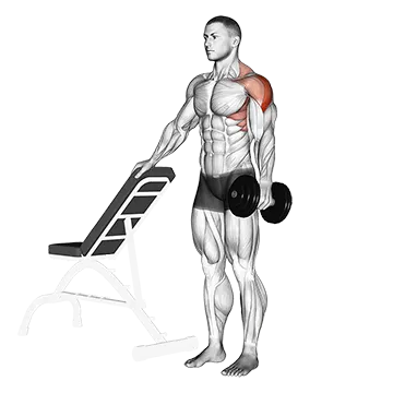 Dumbbell One Arm Lateral Raise with support