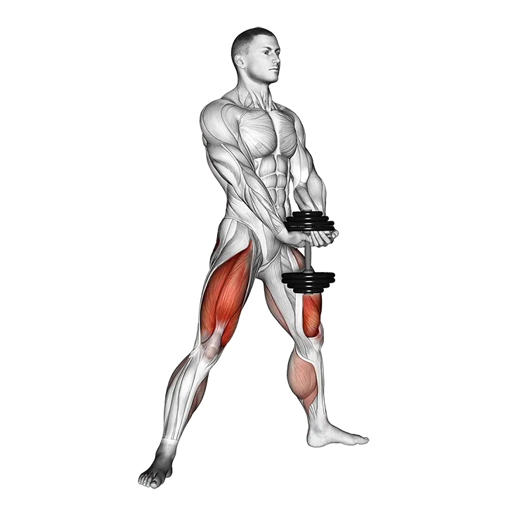 Dumbbell Plyo Squat exercise animation (Male)