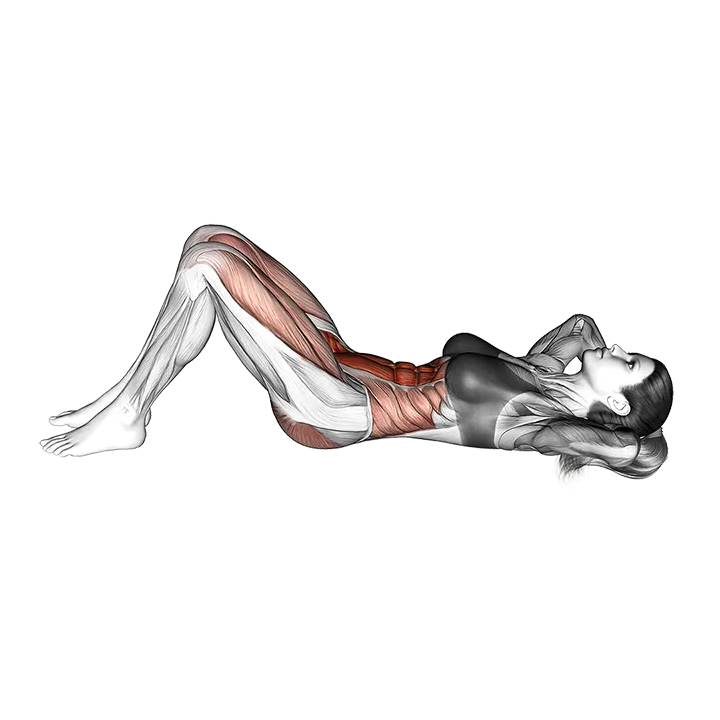 Hip Raise Crunch exercise animation (Female)