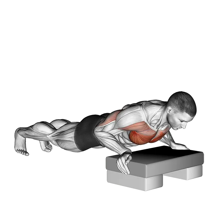 Incline Push-up exercise animation (Male)