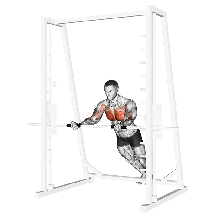 Incline Reverse Grip Push-Up exercise animation (Male)