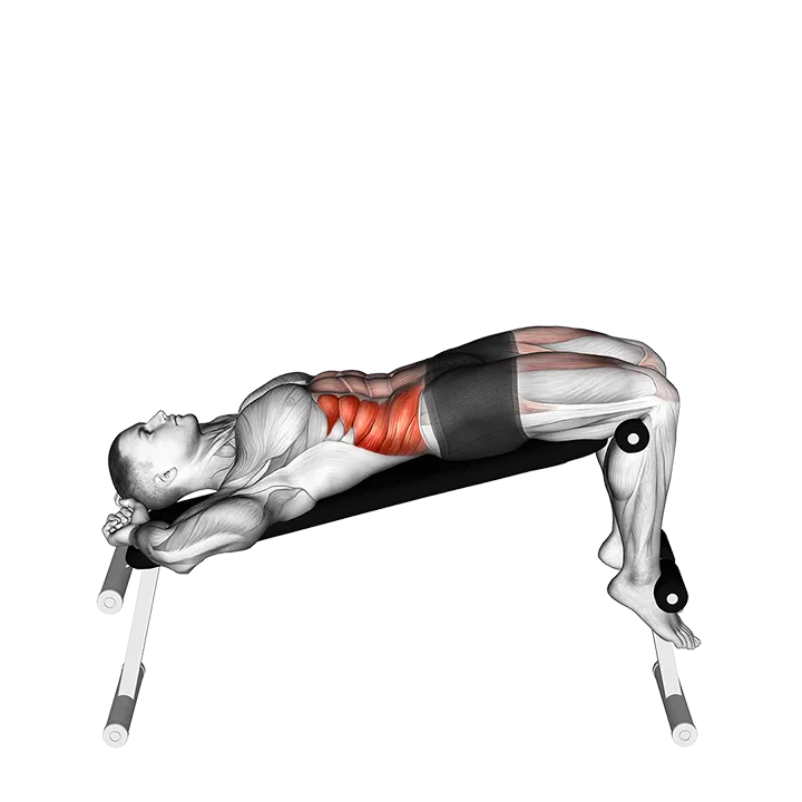 Incline Twisting Sit-up exercise animation (Male)