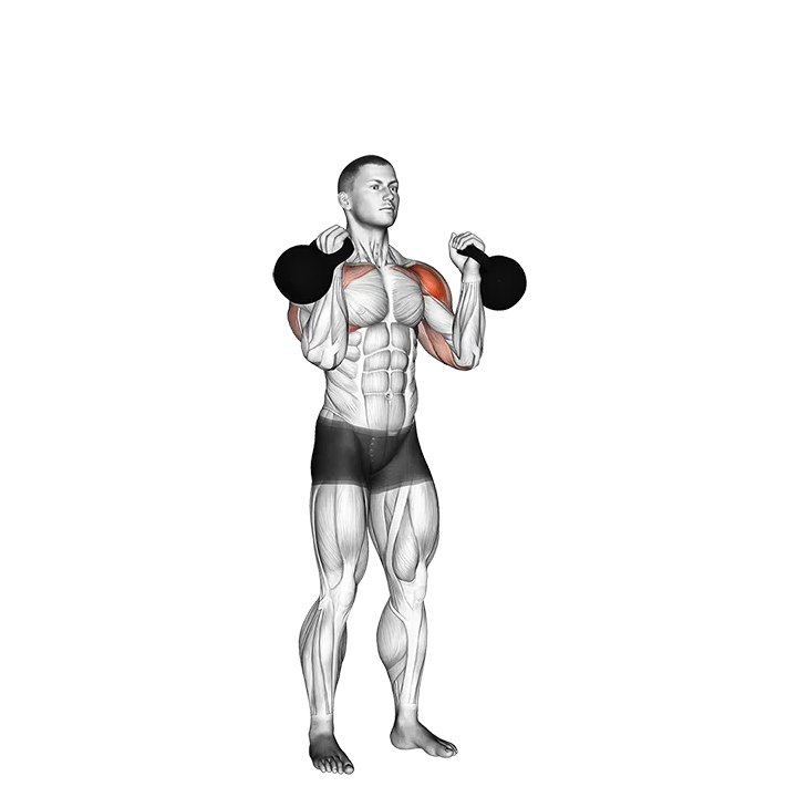 Kettlebell Alternating Press exercise animation (Male)