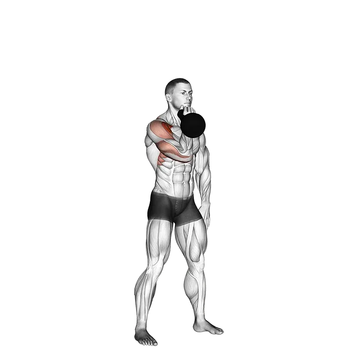 Kettlebell Arnold Press exercise animation (Male)