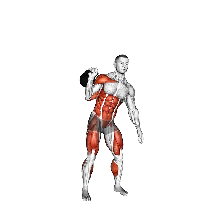 Kettlebell Bent Press exercise animation (Male)