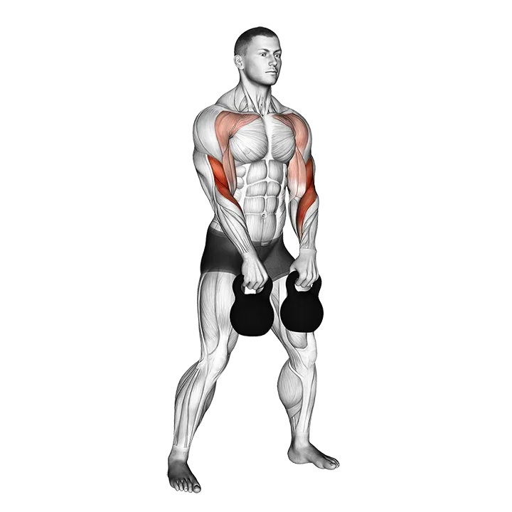 Kettlebell Double Alternating Hang Clean exercise animation (Male)