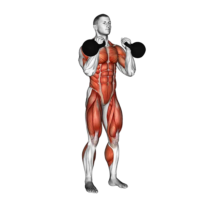Kettlebell Double Jerk exercise animation (Male)