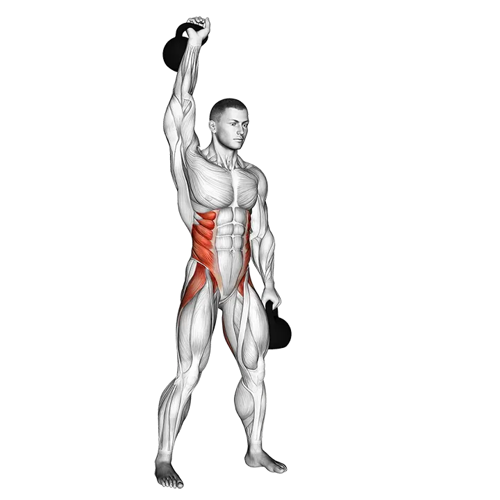 Kettlebell Double Windmill exercise animation (Male)