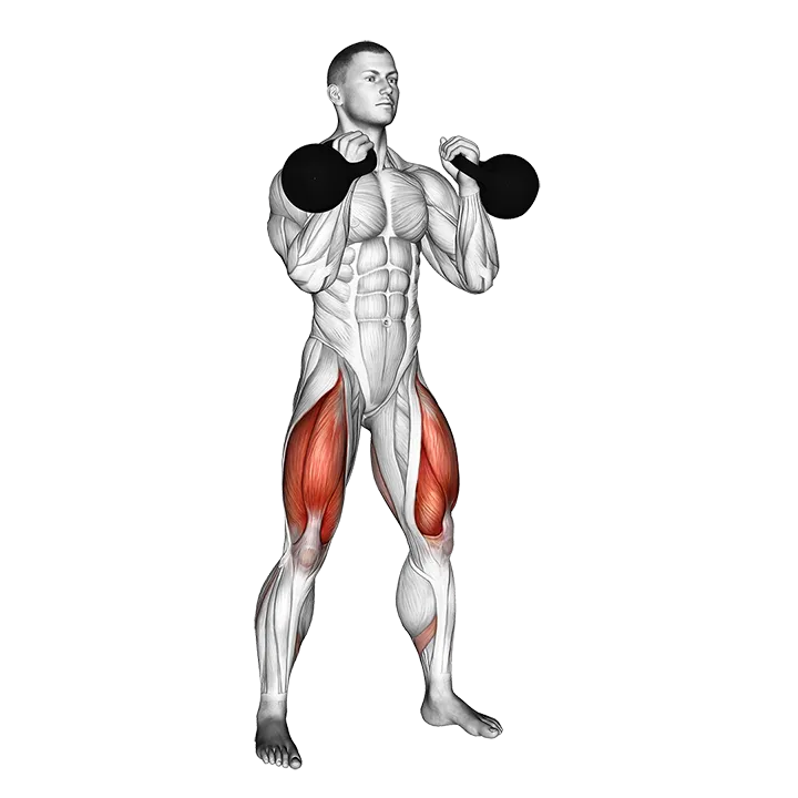 Kettlebell Front Squat exercise animation (Male)