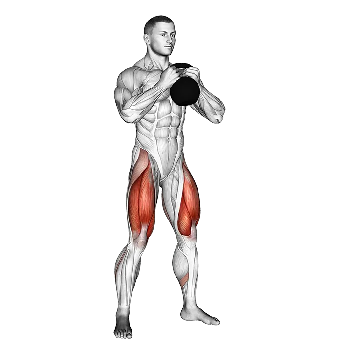 Kettlebell Goblet Squat exercise animation (Male)