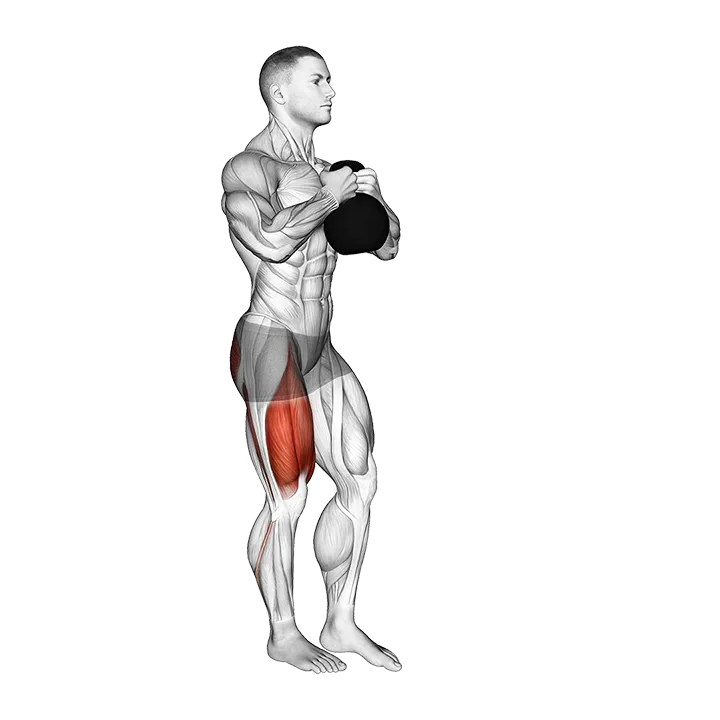 Kettlebell Pistol Squat exercise animation (Male)