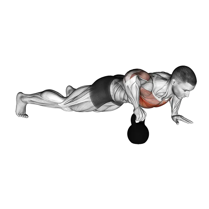 Kettlebell Plyo Push-up exercise animation (Male)