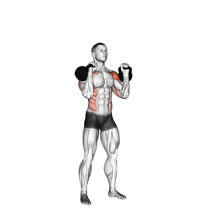 Kettlebell Seesaw Press exercise animation (Male)