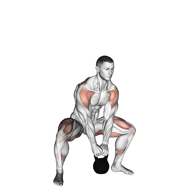 Kettlebell Sumo High Pull exercise animation (Male)