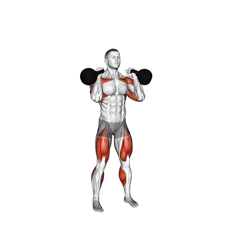 Kettlebell Thruster exercise animation (Male)