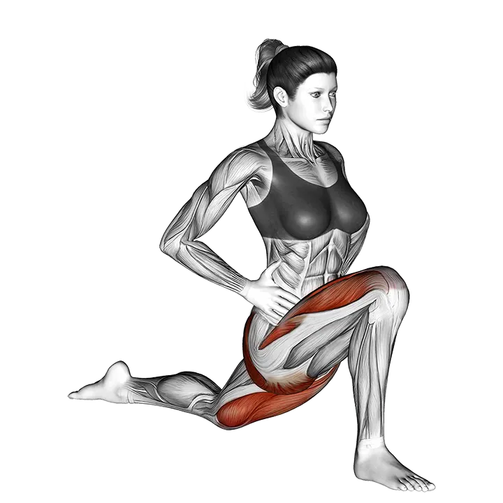 Kneeling Hip Flexor exercise animation (Female)