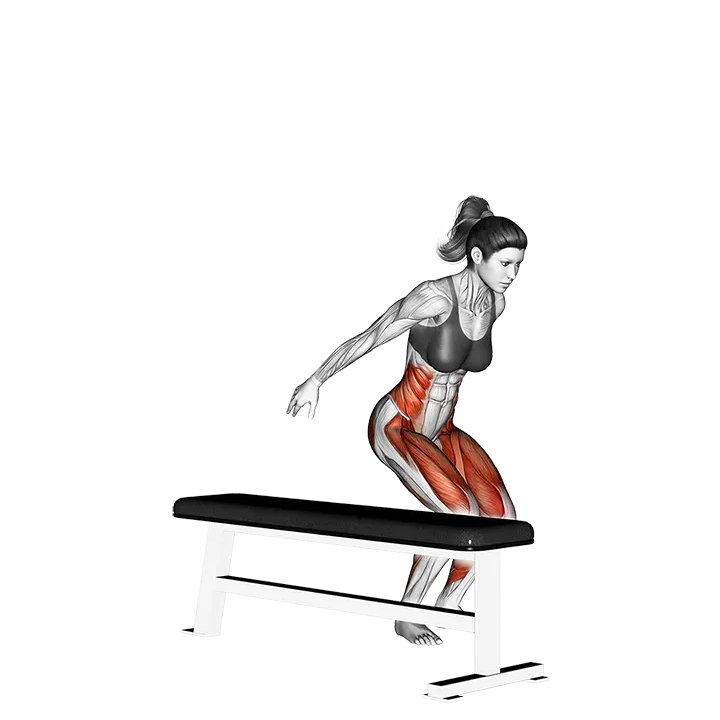 Lateral Twist box Jump exercise animation (Female)