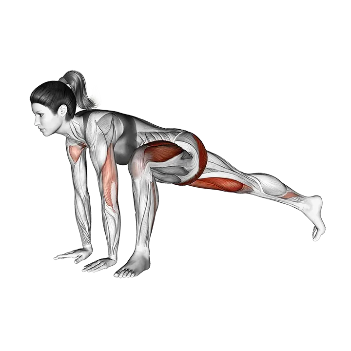 Lunge Push-up exercise animation (Female)