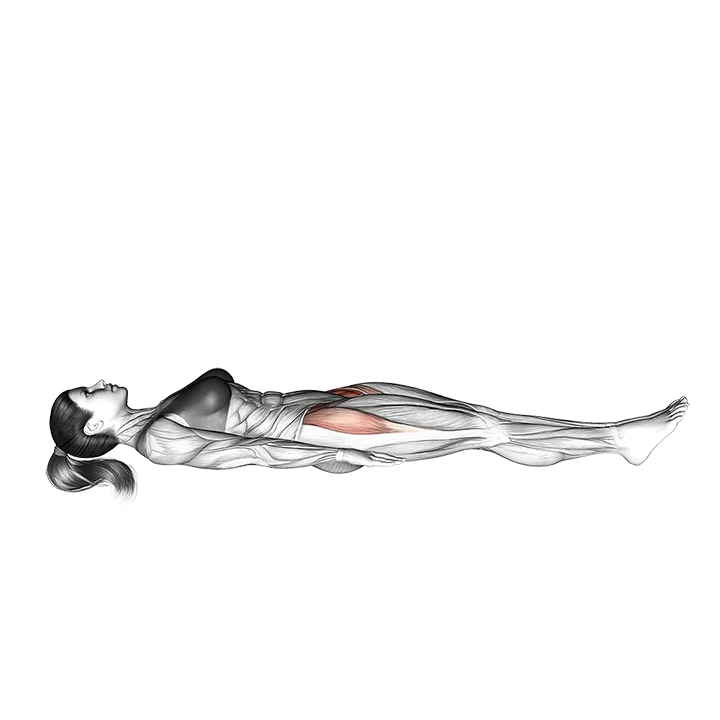 Lying Hip Leg Raise (on floor) exercise animation (Female)
