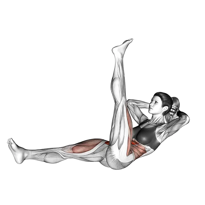 Lying Scissor Crunch exercise animation (Weiblich)