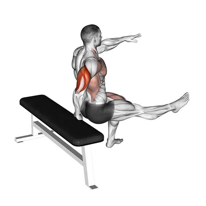 One Arm Dip exercise animation (Male)