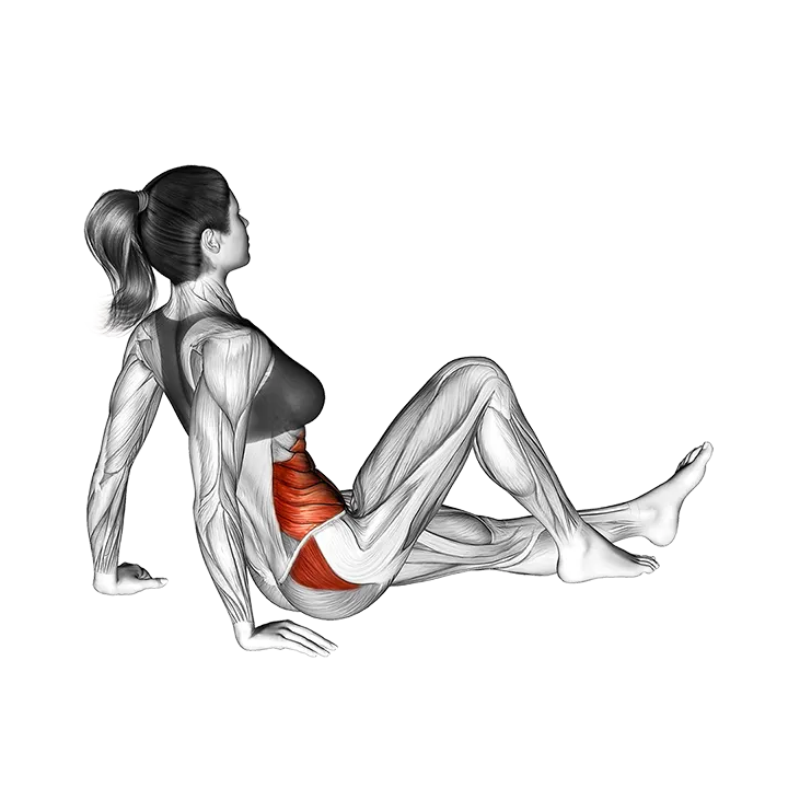 Pretzel Stretch exercise animation (Female)