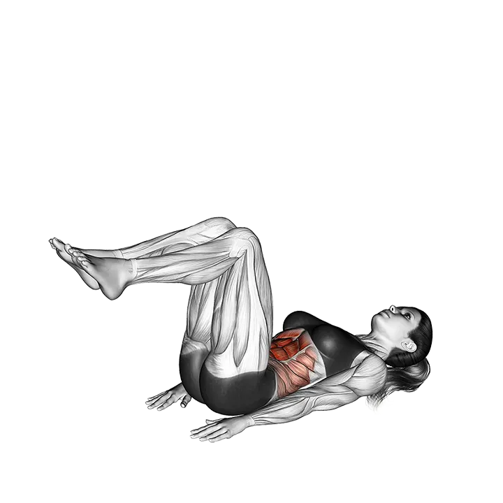 Reverse Crunch exercise animation (Female)