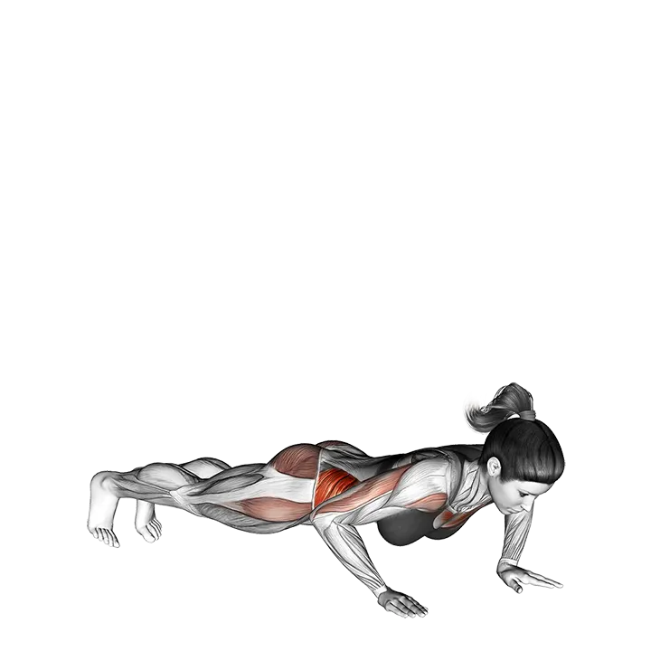 Rotate Push-up (on knees) exercise animation (Female)