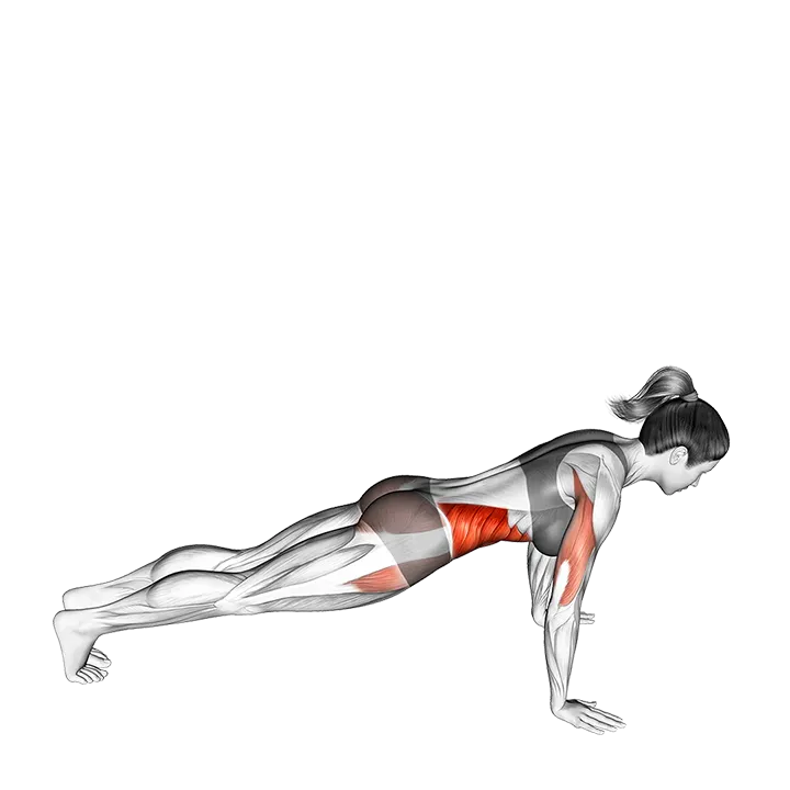 Rotate Push-up exercise animation (Female)