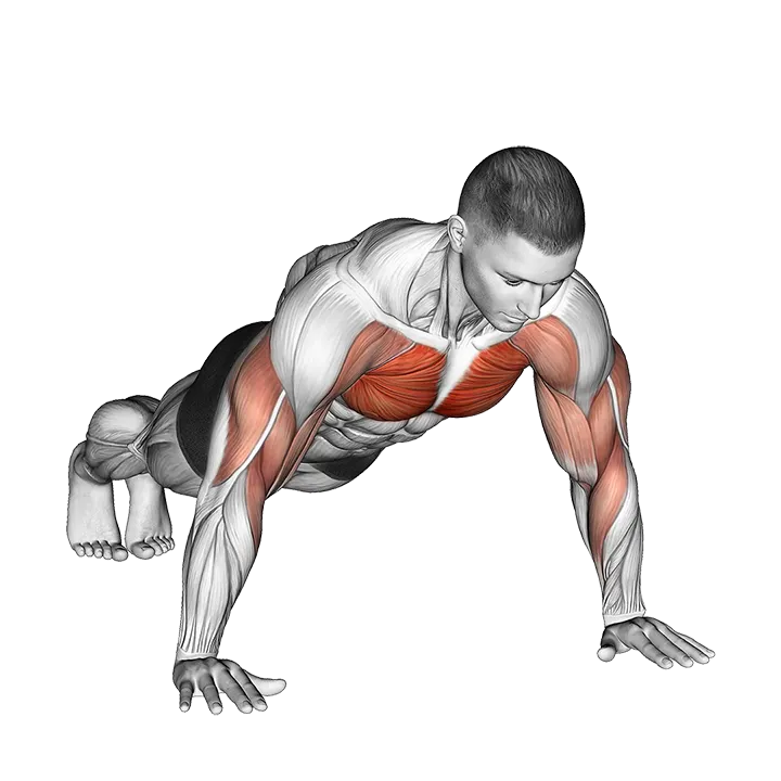 Shoulder Tap Push-up exercise animation (Male)