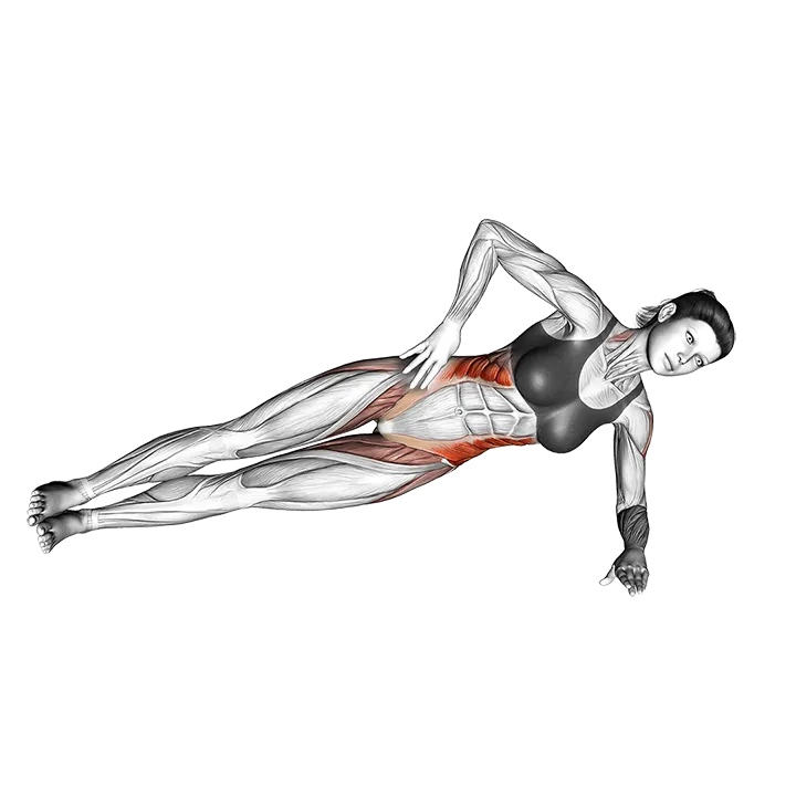 Side Bridge exercise animation (Female)