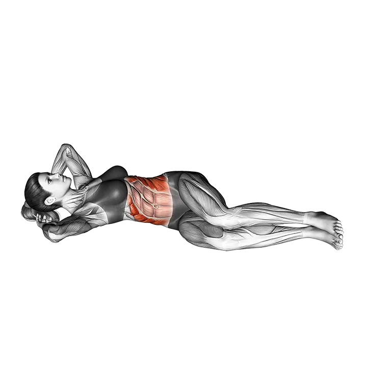 Side Crunch (version 2) exercise animation (Female)
