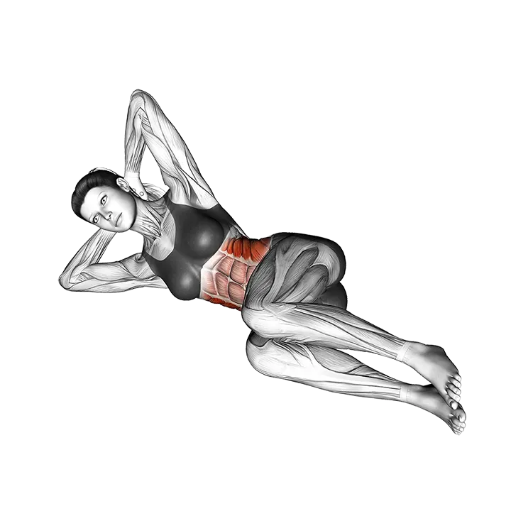 Side Crunch exercise animation (Female)