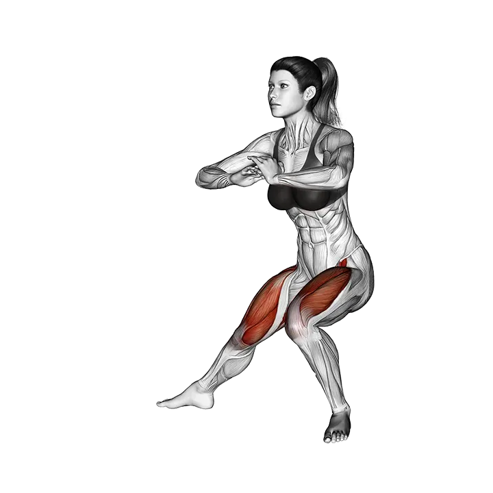 Side Lunge Stretch exercise animation (Female)