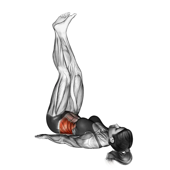 Sideways Lifts Vertical Turn (straight legs) exercise animation (Female)